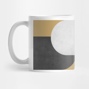 Half Circle Colorblock - Gold Black and White Mug